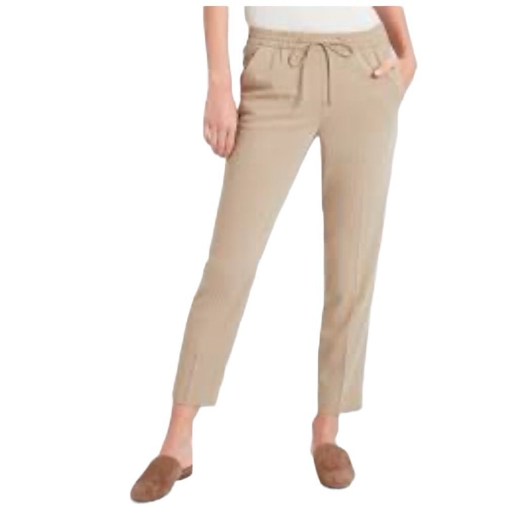 Banana Republic khaki pull on tie waist soft ankle pants size large